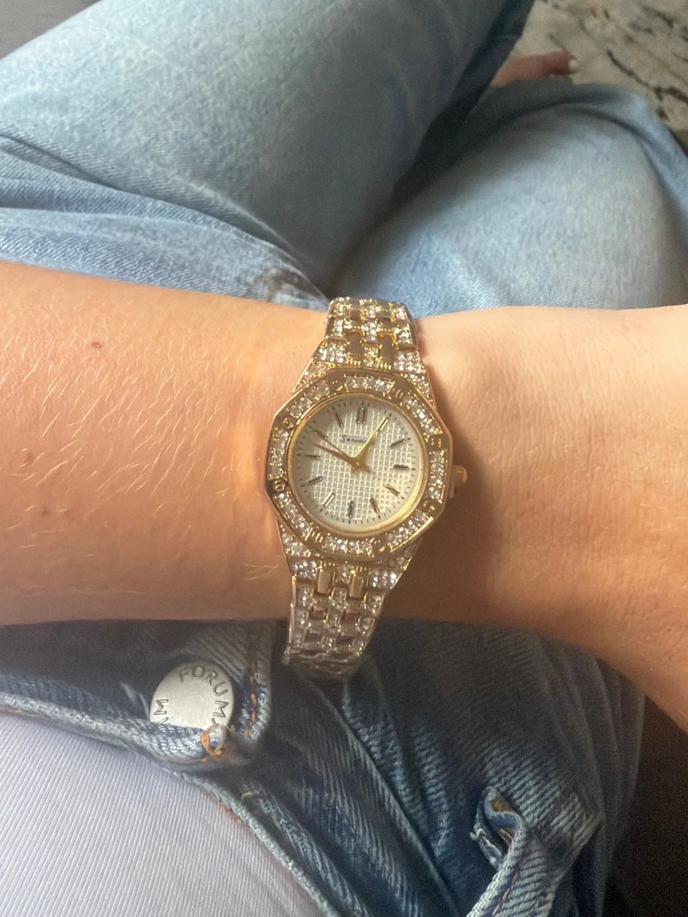 Octagon shaped crystal watch
